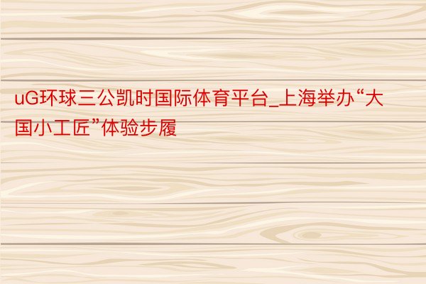 uG环球三公凯时国际体育平台_上海举办“大国小工匠”体验步履