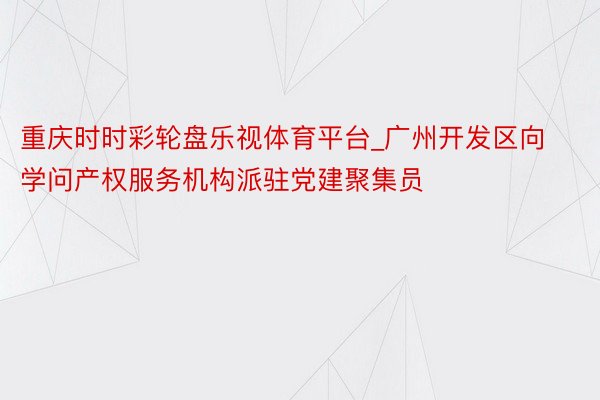 重庆时时彩轮盘乐视体育平台_广州开发区向学问产权服务机构派驻党建聚集员