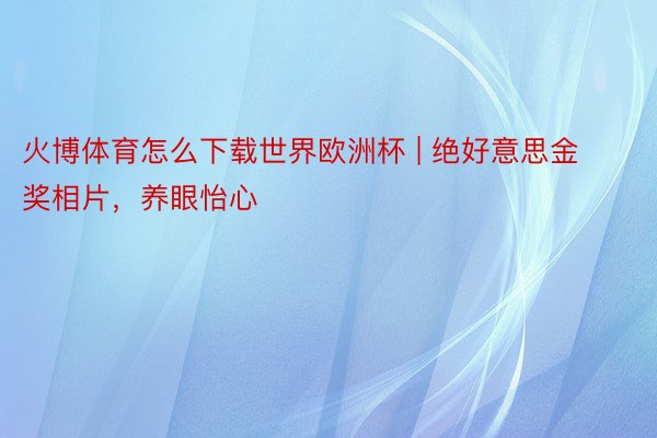 火博体育怎么下载世界欧洲杯 | 绝好意思金奖相片，养眼怡心