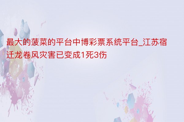 最大的菠菜的平台中博彩票系统平台_江苏宿迁龙卷风灾害已变成1死3伤